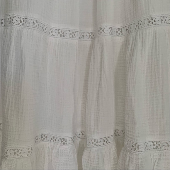 Magaschoni 100% Organic Cotton Peasant Tiered Midi Dress Size S - Picture 11 of 14